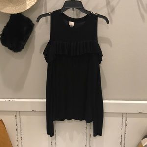 Cold should ruffle sweater